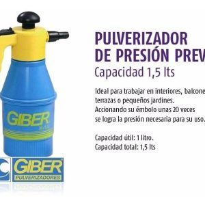 Pulverizador Giber De1.5 Lts Fumigar Pulverizar